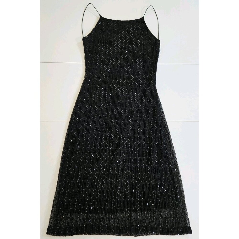 Elegant Black Sequin Mini Dress - Picture 8 of 16